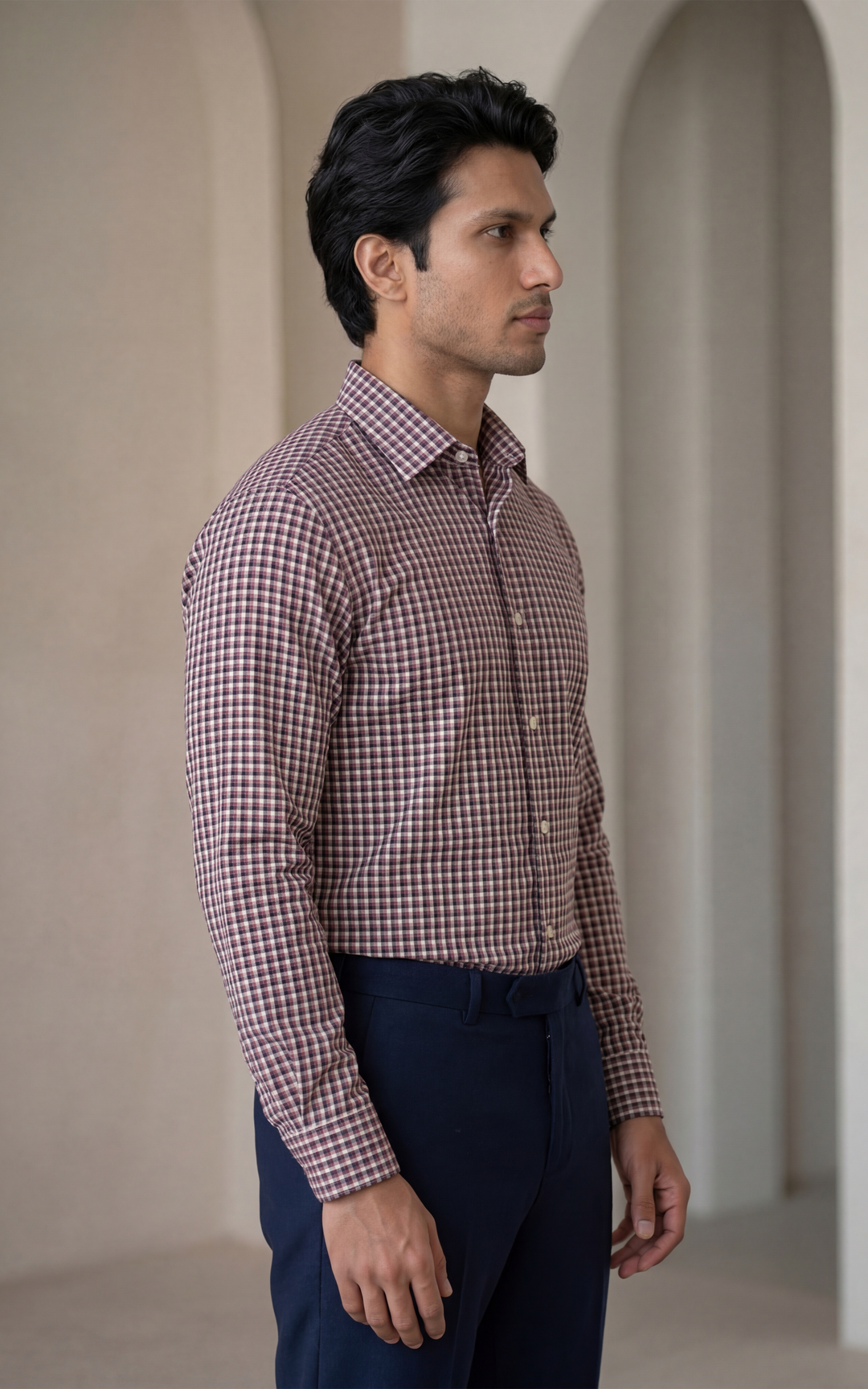 Premium Giza Cotton Checked Shirt for Men – Regular Fit Style