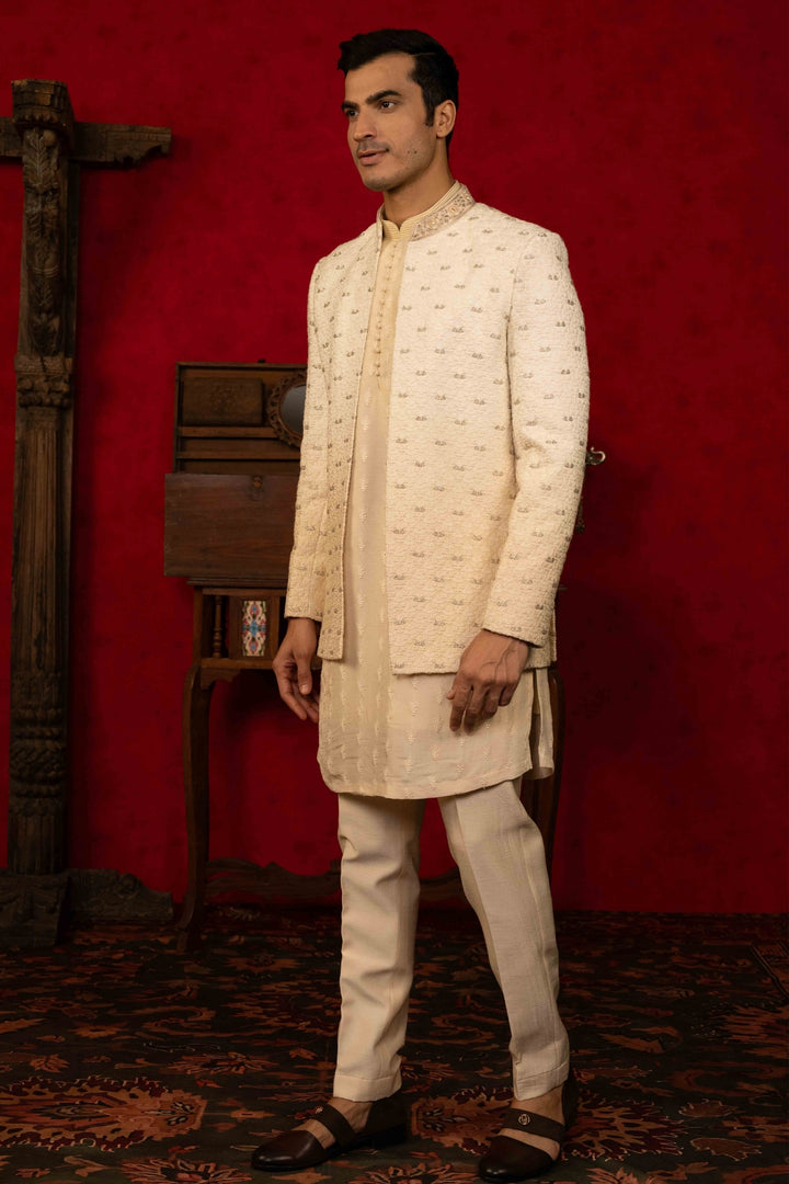 Ivory to Beige Ombre Jodhpuri Set