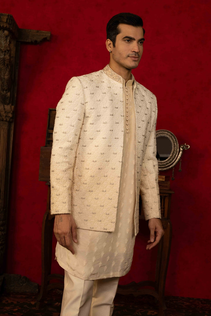 Ivory to Beige Ombre Jodhpuri Set