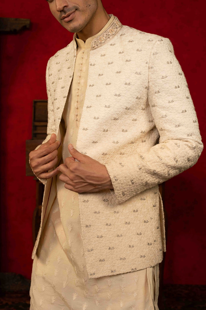 Ivory to Beige Ombre Jodhpuri Set