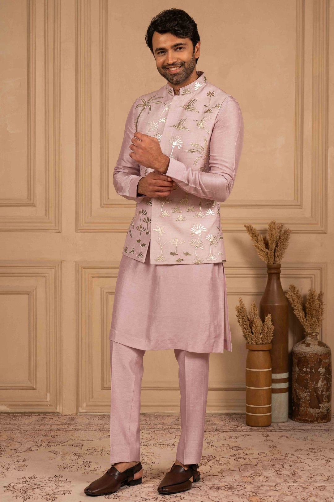 Lilac Applique Koti-Kurta Set – Image 3