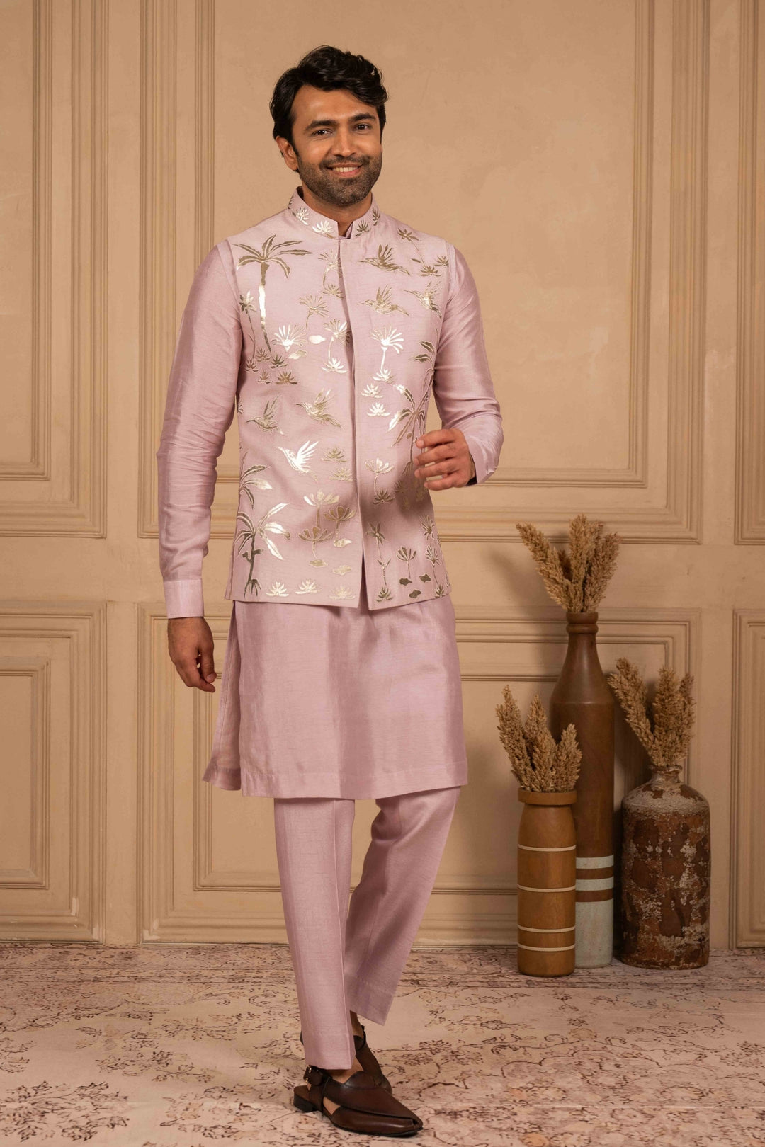 Lilac Applique Koti-Kurta Set – Image 4