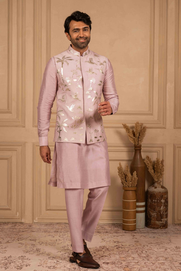 Lilac Applique Koti-Kurta Set