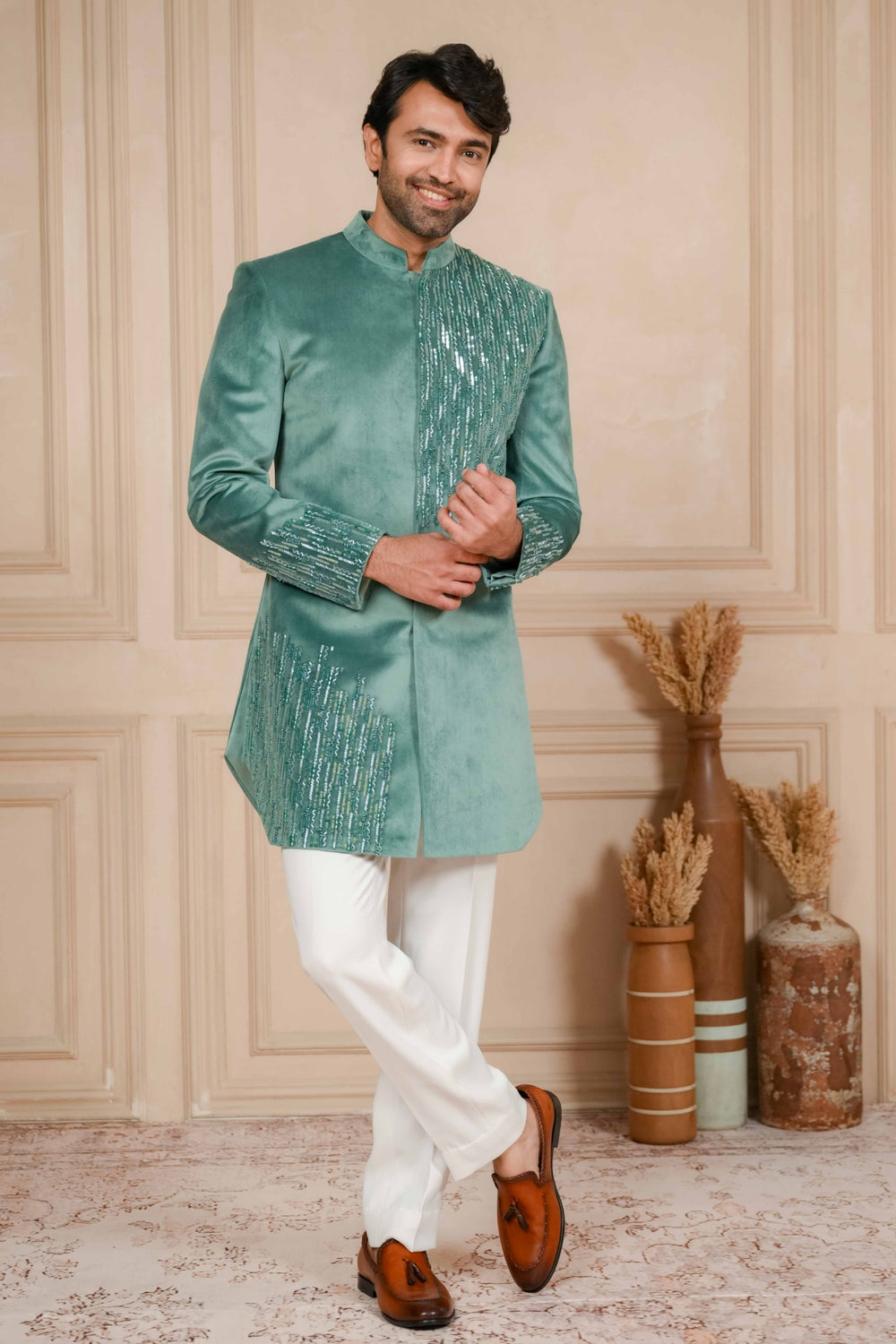 Meander Blue Indo-Western Ensemble