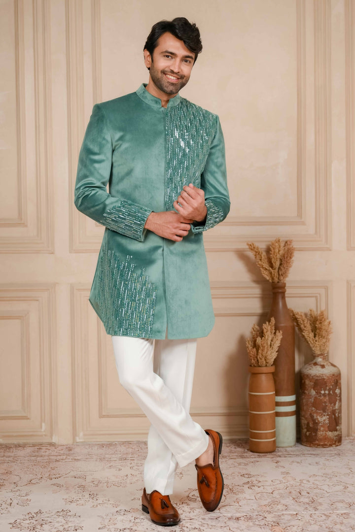 Meander Blue Indo-Western Ensemble