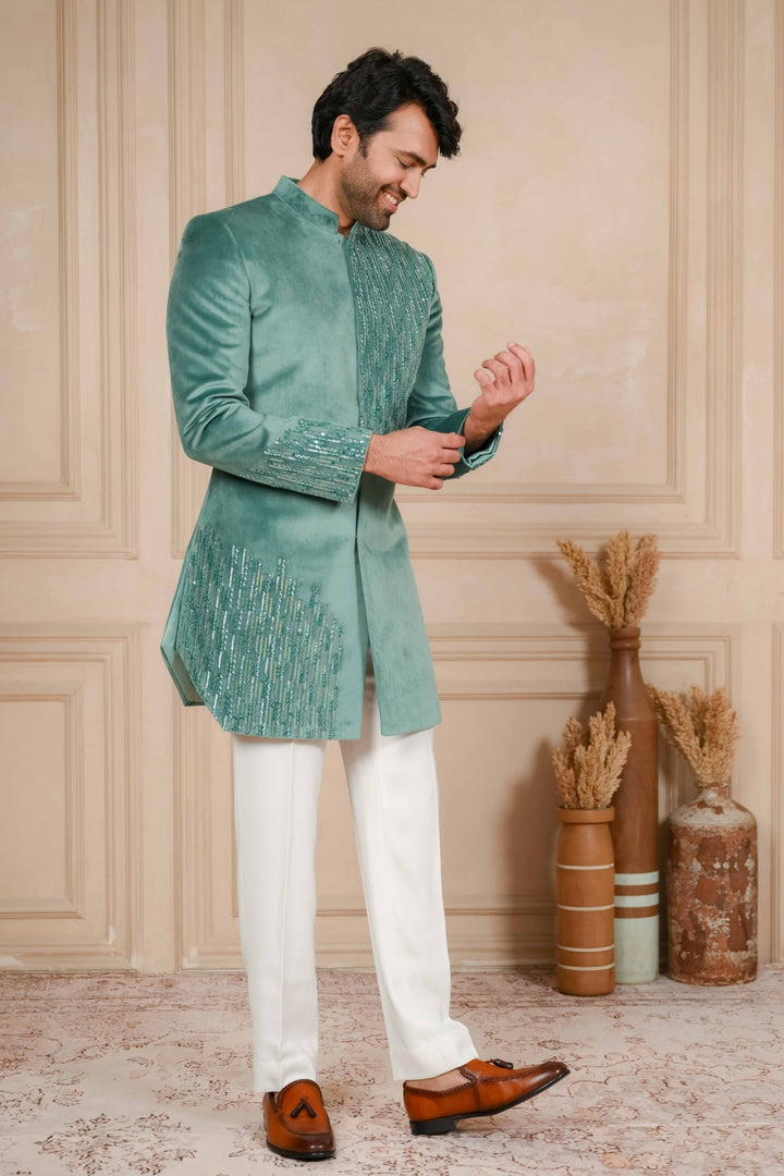 Meander Blue Indo-Western Ensemble