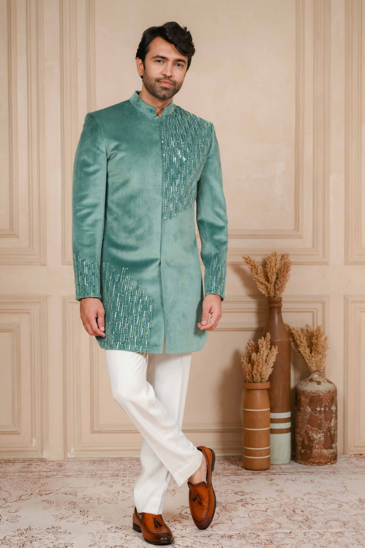 Meander Blue Indo-Western Ensemble
