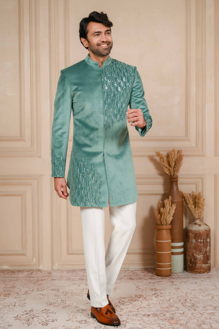 Meander Blue Indo-Western Ensemble