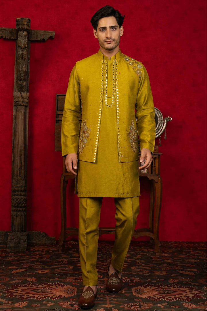 Olive Green Koti-Kurta Set