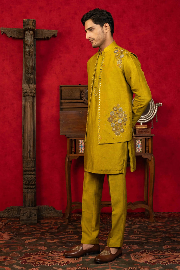 Olive Green Koti-Kurta Set