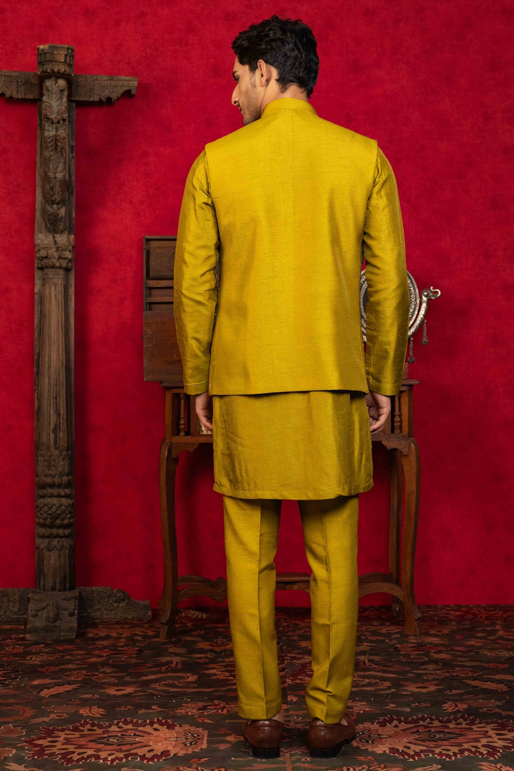 Olive Green Koti-Kurta Set