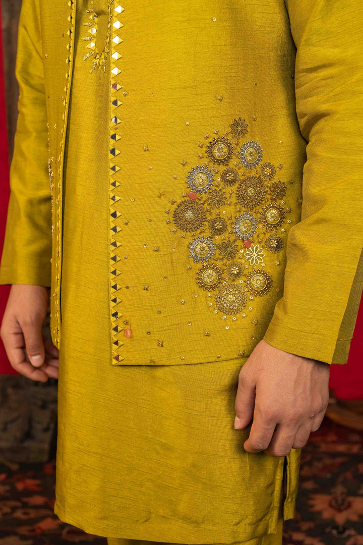 Olive Green Koti-Kurta Set