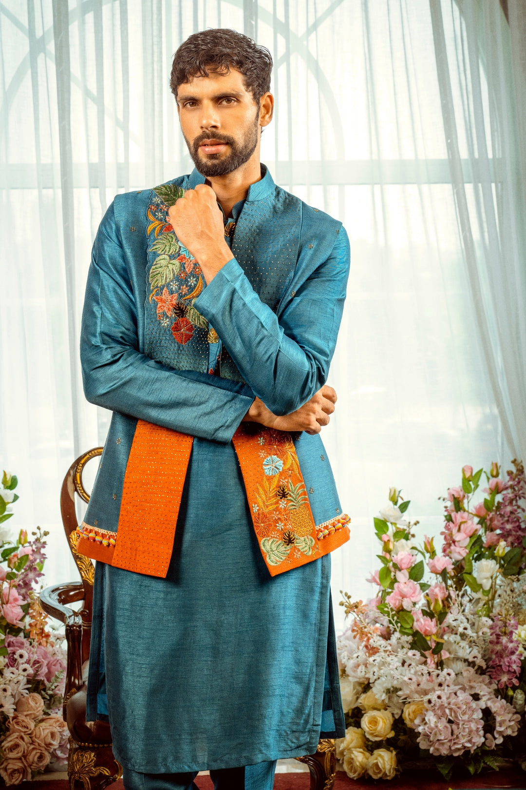 Ombre Bloom Kurta Koti Set
