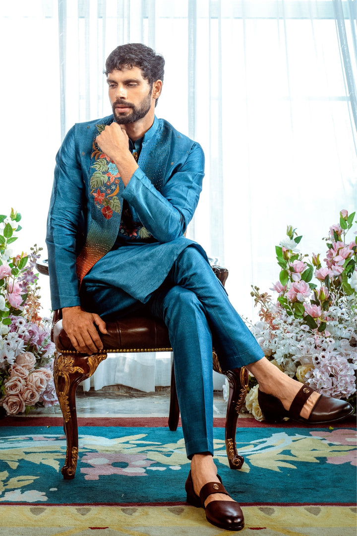Ombre Bloom Kurta Koti Set