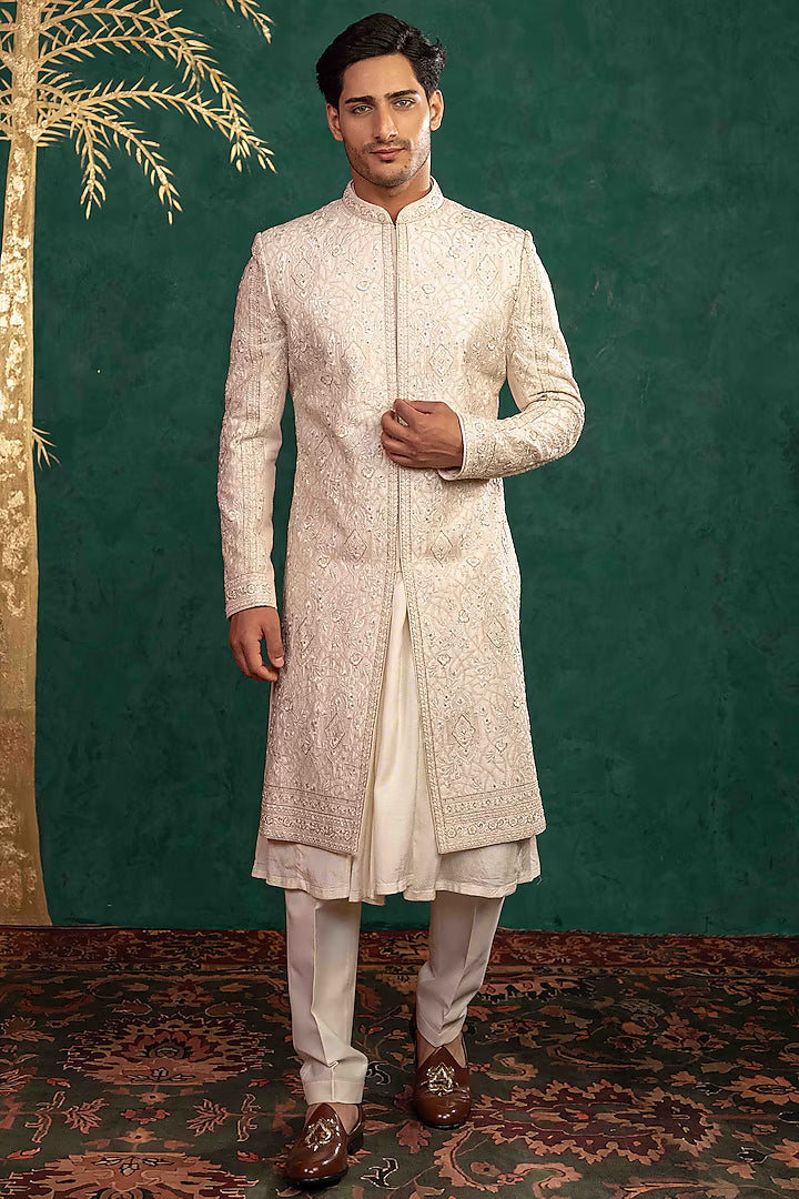 Powder Pink Sherwani Set – Image 1