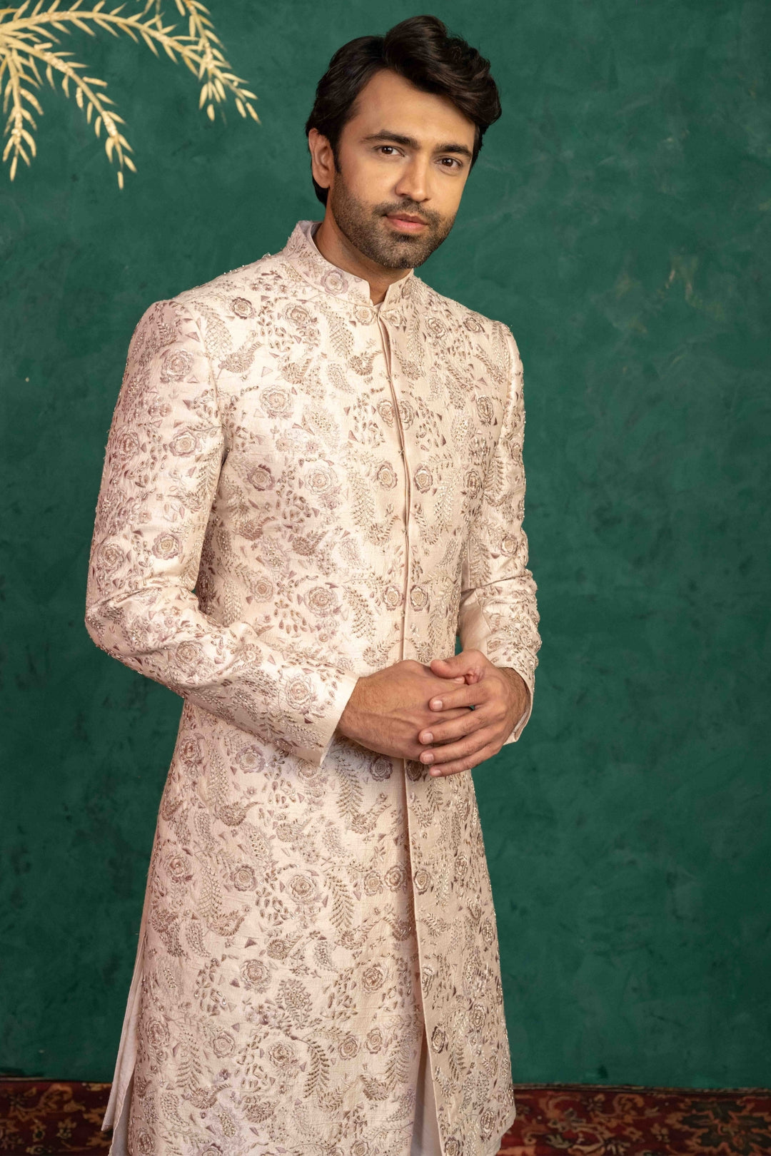 Radiant Blush Pink Sherwani – Image 7