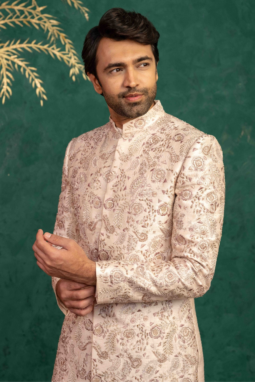 Radiant Blush Pink Sherwani – Image 8