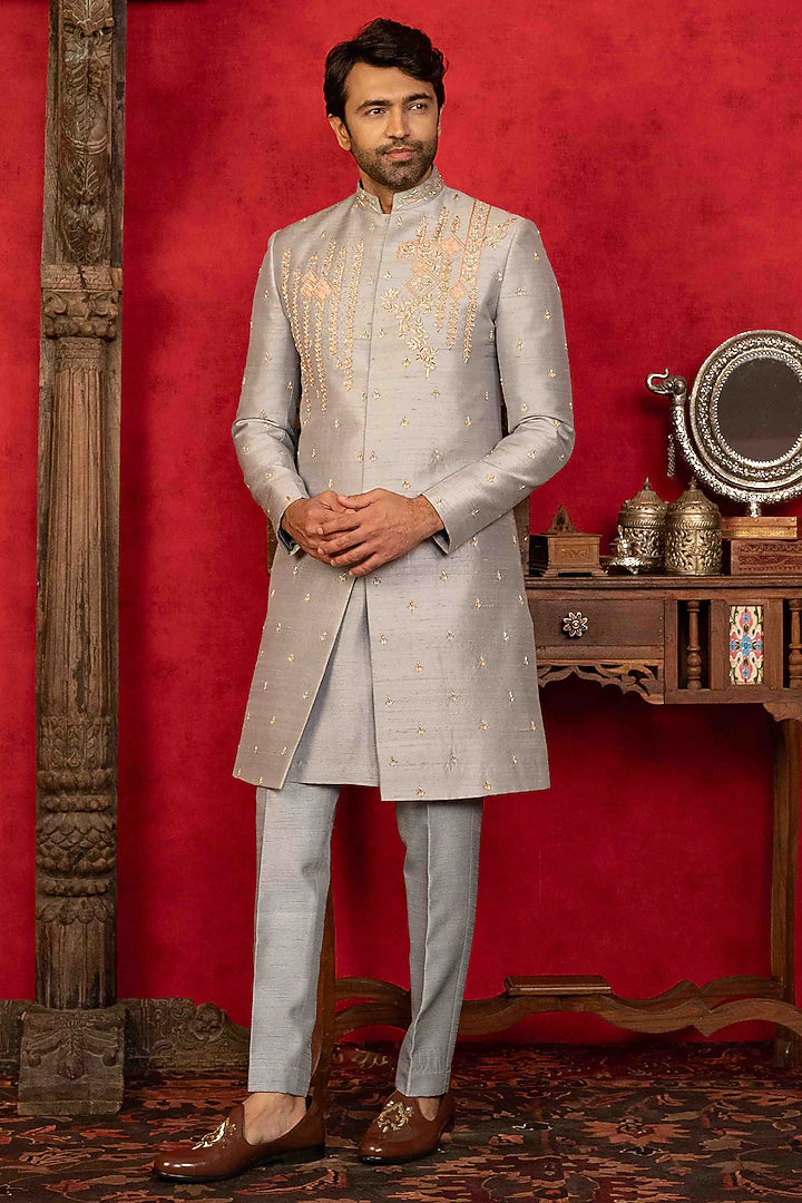 Slate Grey Indo-Western Set