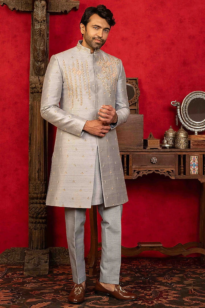 Slate Grey Indo-Western Set – Image 3