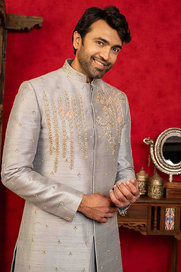 Slate Grey Indo-Western Set – Image 2