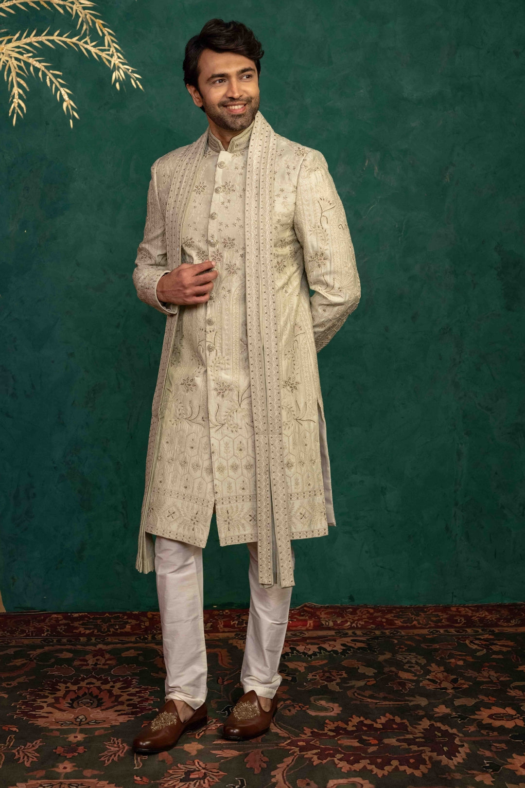 Soft Mint Sherwani Set – Image 3