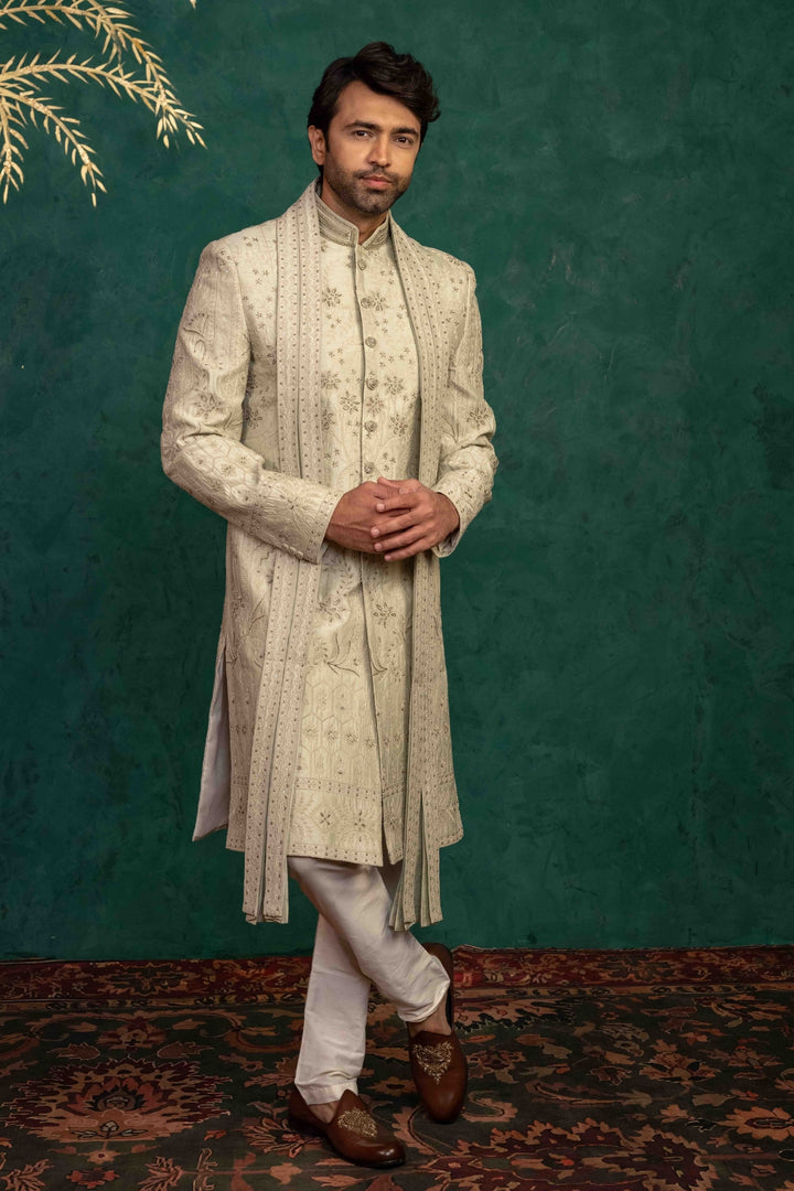 Soft Mint Sherwani Set