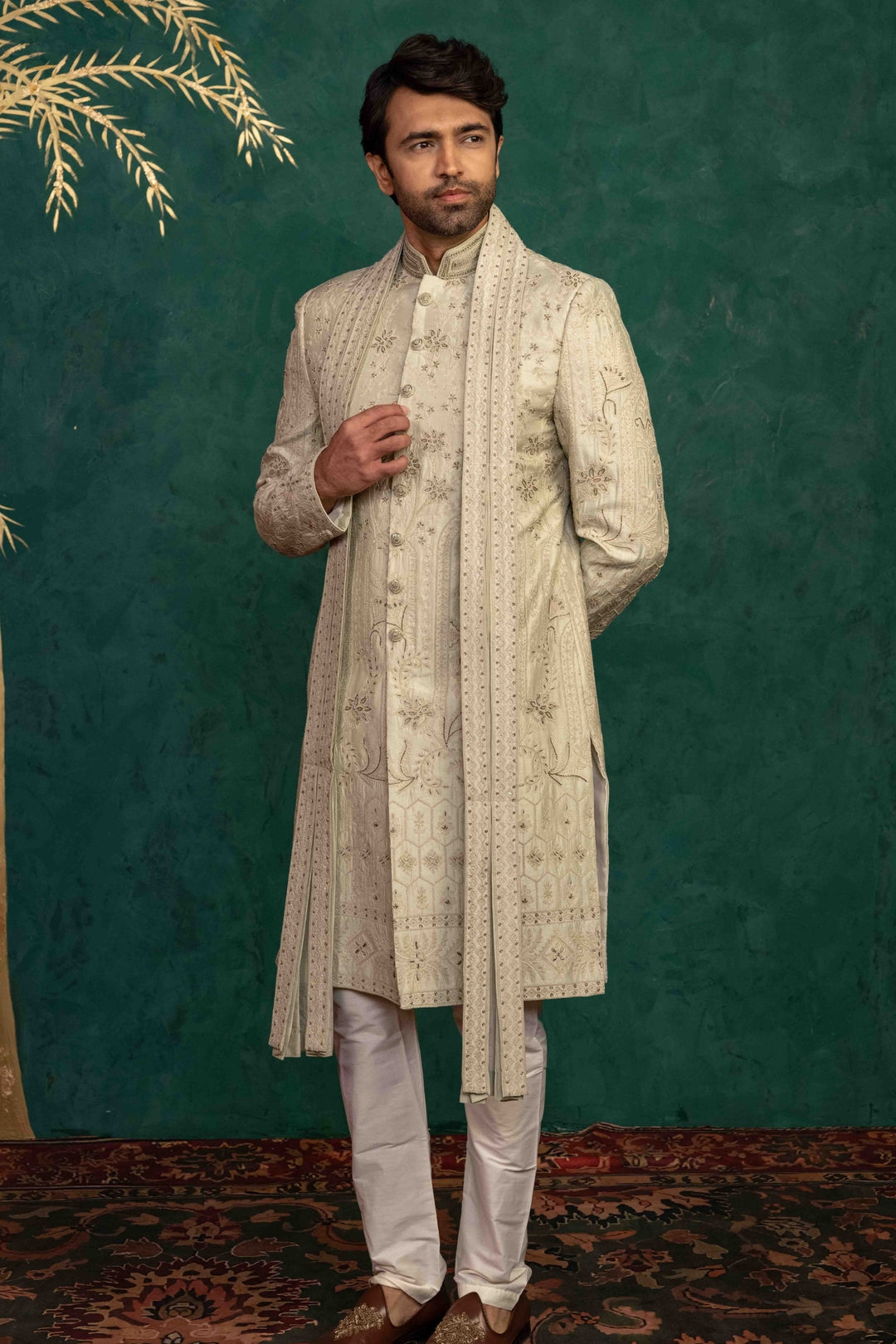 Soft Mint Sherwani Set – Image 4