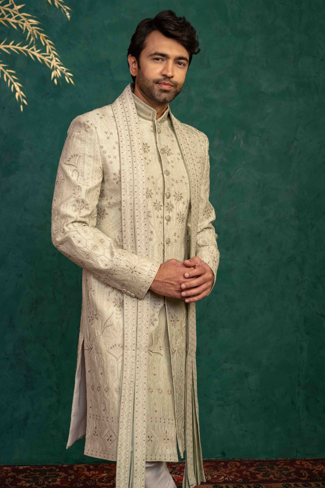 Soft Mint Sherwani Set – Image 5