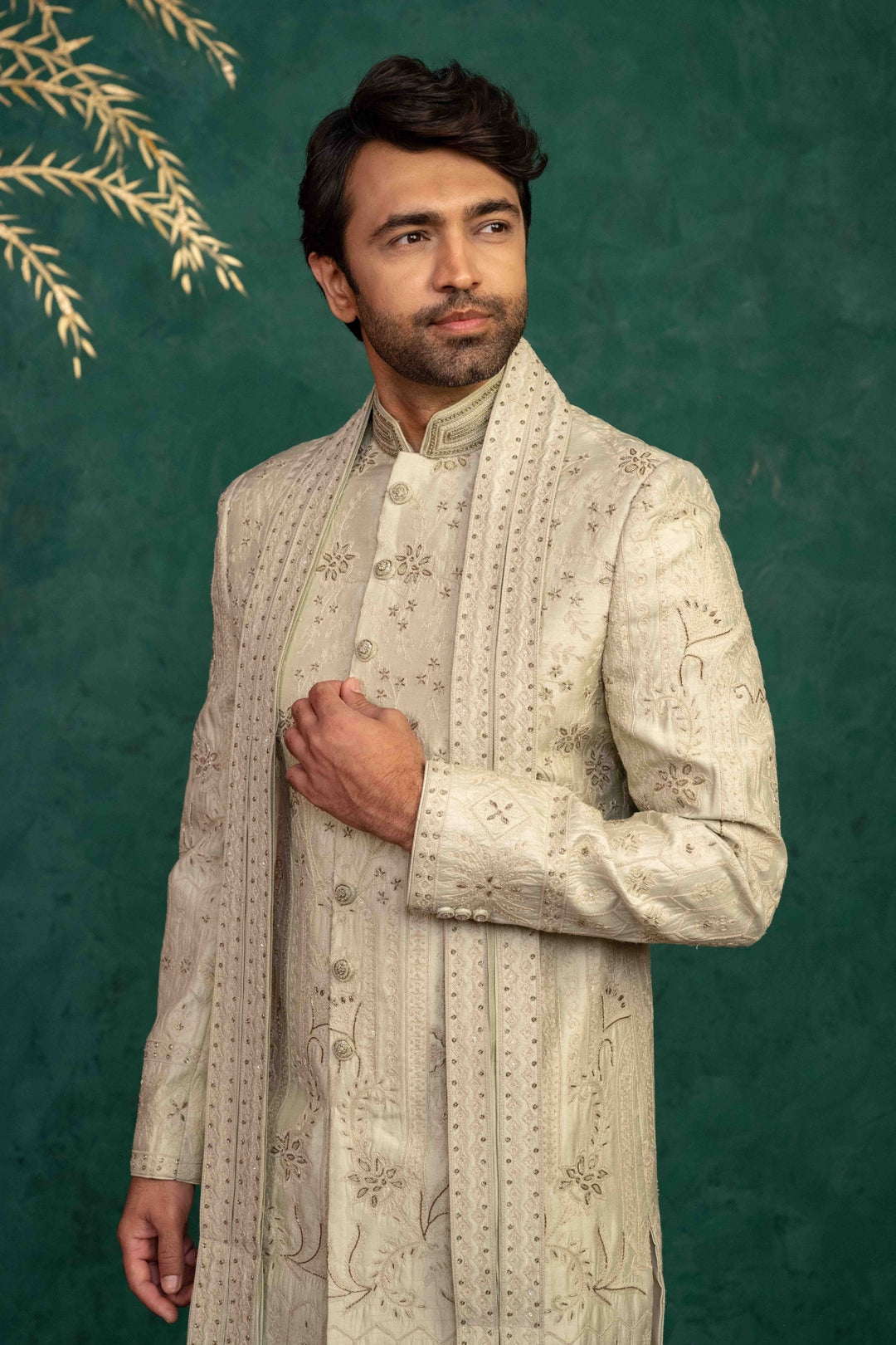 Soft Mint Sherwani Set – Image 6