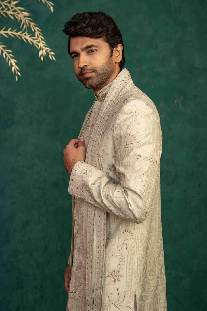 Soft Mint Sherwani Set