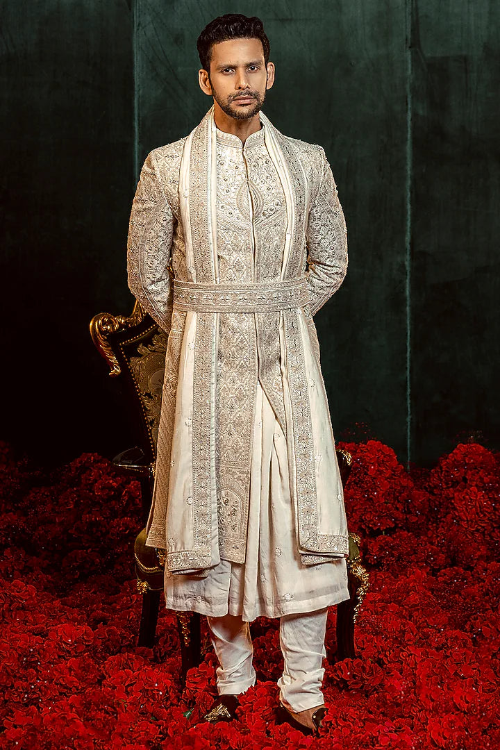 The Imperial Ivory Anarkali Sherwani – Image 3