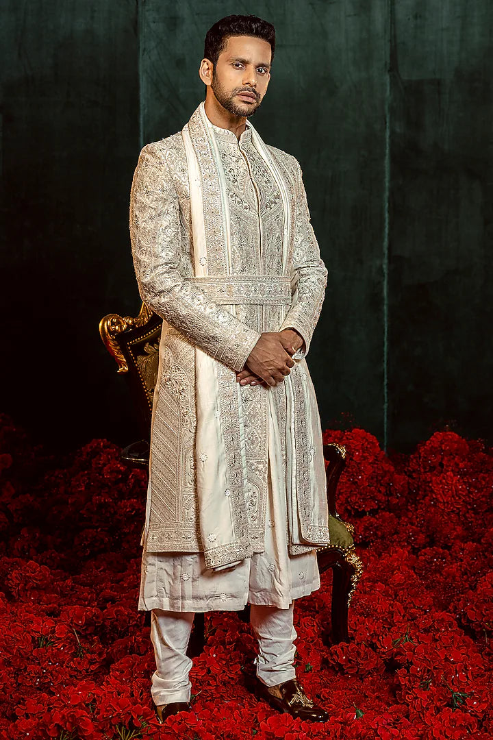 The Imperial Ivory Anarkali Sherwani