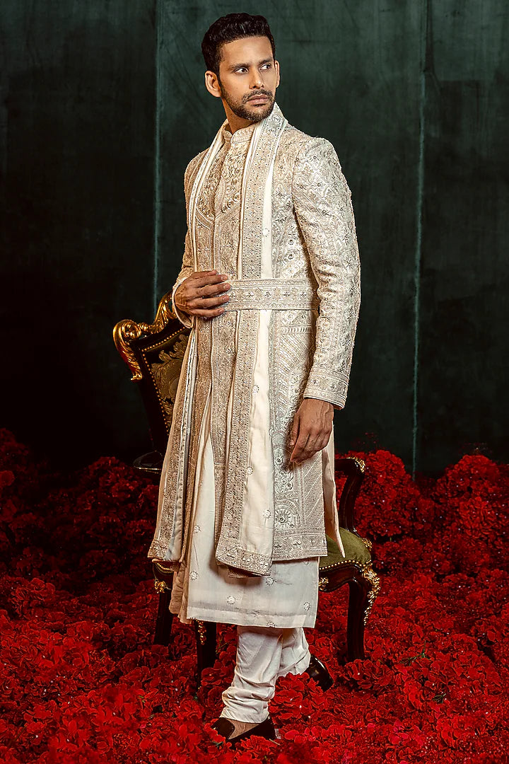 The Imperial Ivory Anarkali Sherwani
