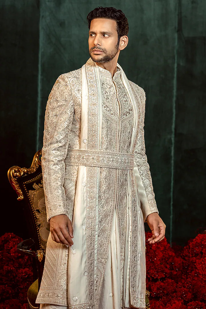 The Imperial Ivory Anarkali Sherwani