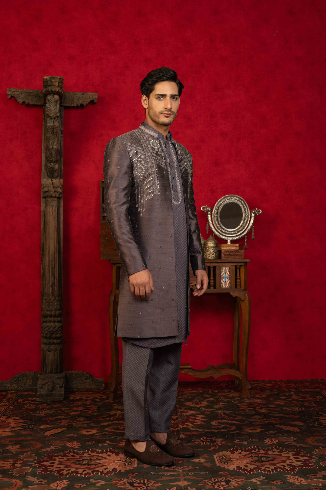 VINTAGE VIOLET INDO-WESTERN SET – Image 6