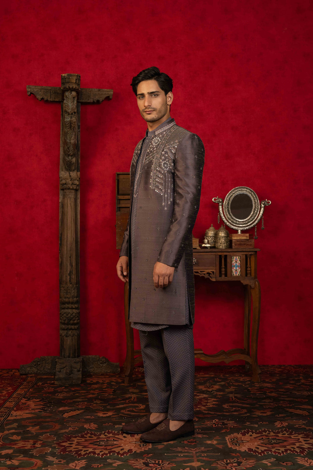 VINTAGE VIOLET INDO-WESTERN SET – Image 5