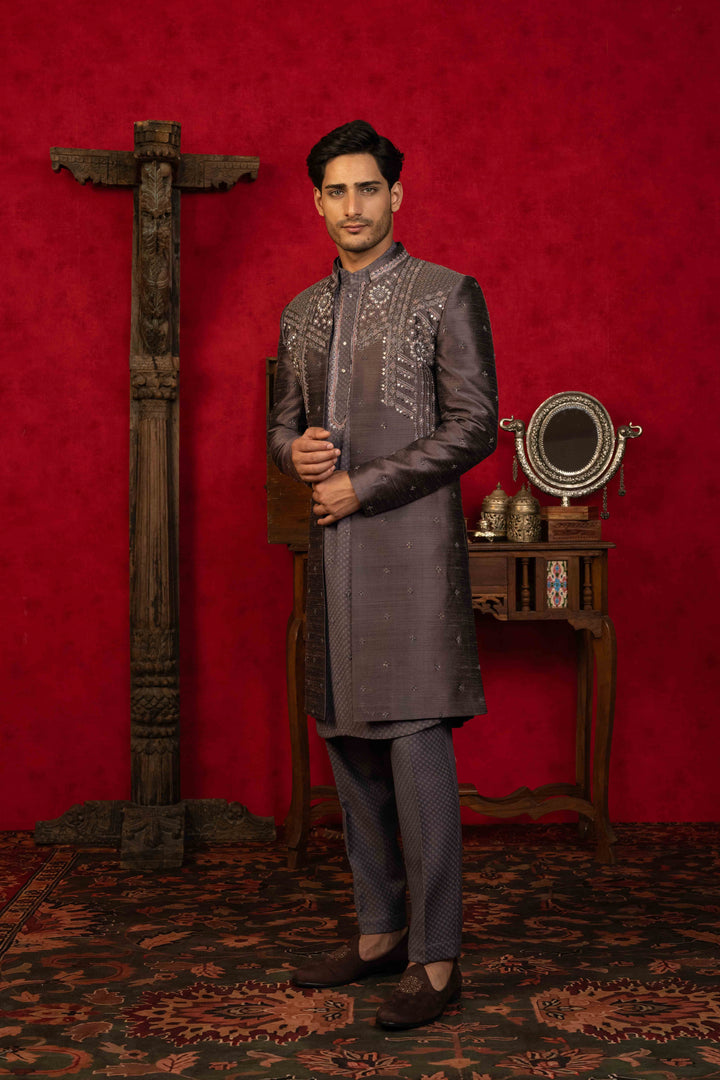VINTAGE VIOLET INDO-WESTERN SET
