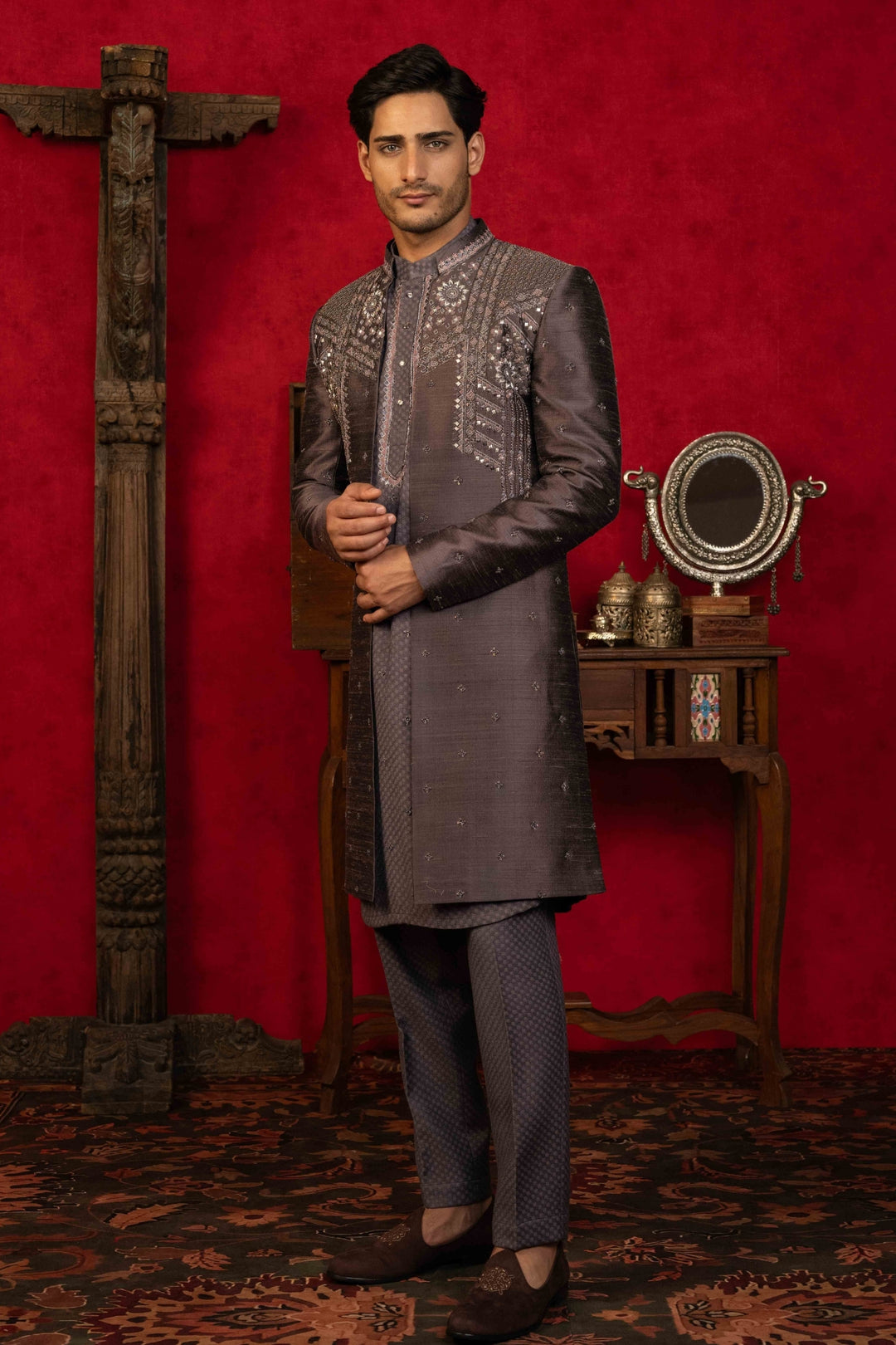 Vintage Violet Indo-Western Set – Image 6