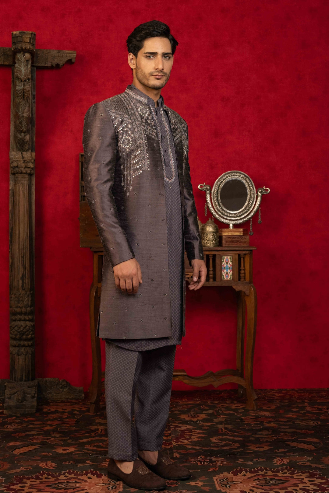 Vintage Violet Indo-Western Set – Image 7