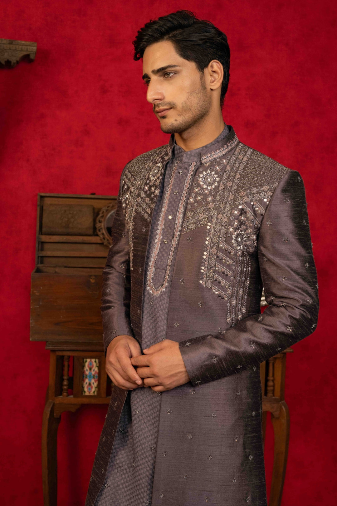 Vintage Violet Indo-Western Set – Image 4