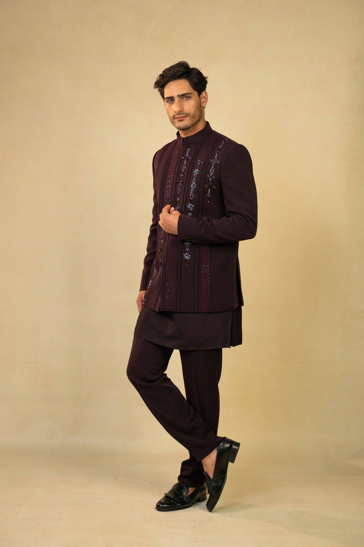 WINE JODHPURI SET