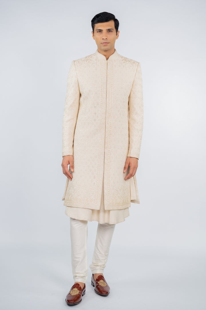 White Glimmer Sherwani