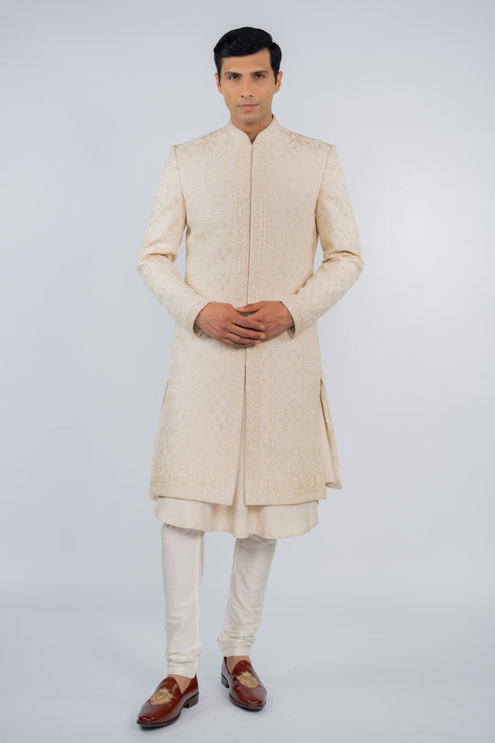 White Glimmer Sherwani
