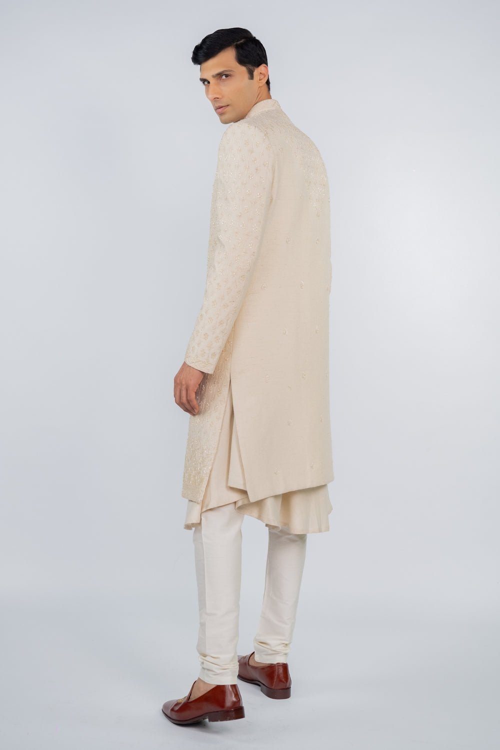 White Glimmer Sherwani