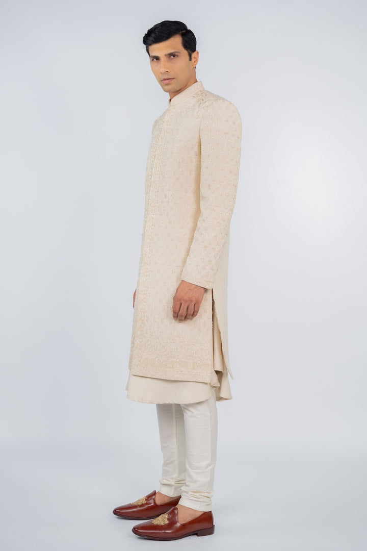 White Glimmer Sherwani