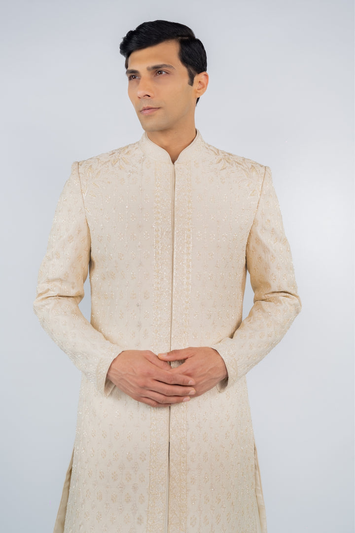 White Glimmer Sherwani