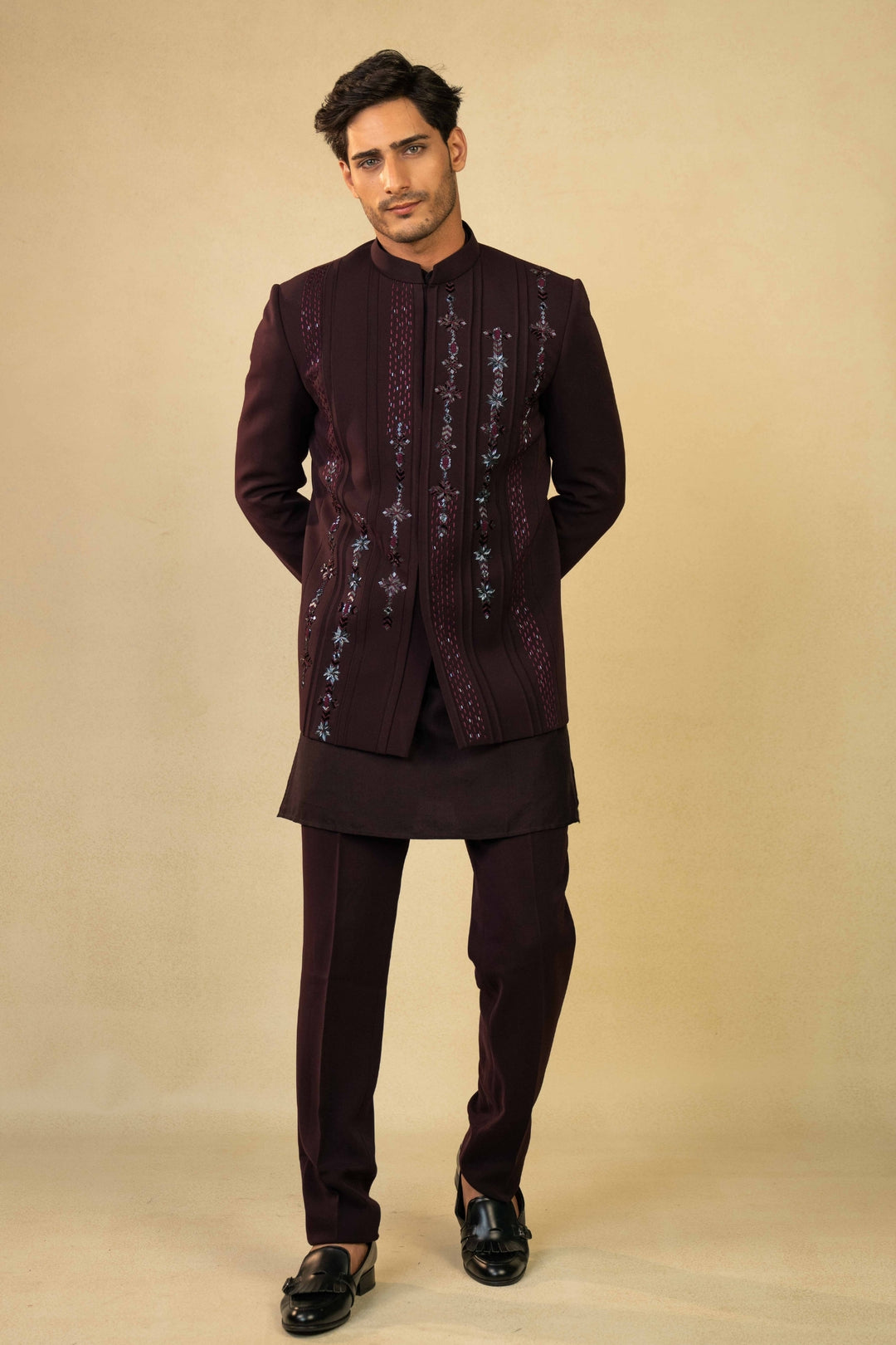 Wine Jodhpuri Set – Image 4
