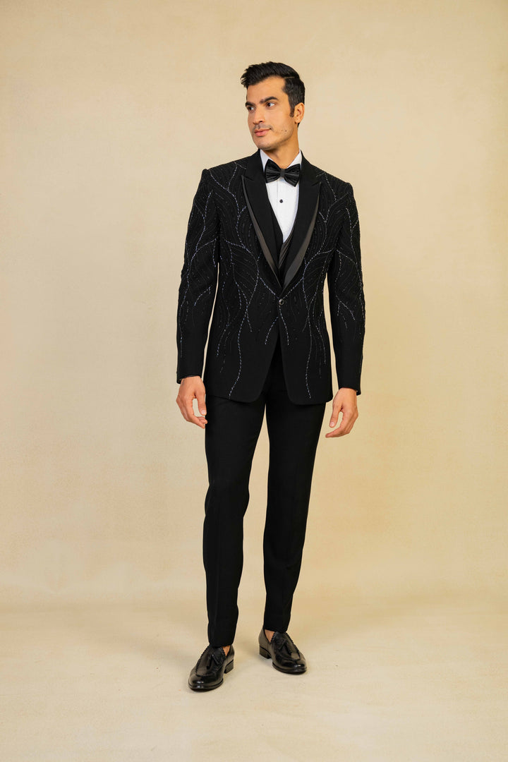 Black Tuxedo with Hand Embroidery
