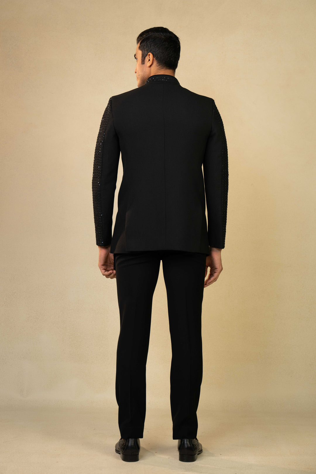 a black jodhpuri with hand embroidery – Image 2