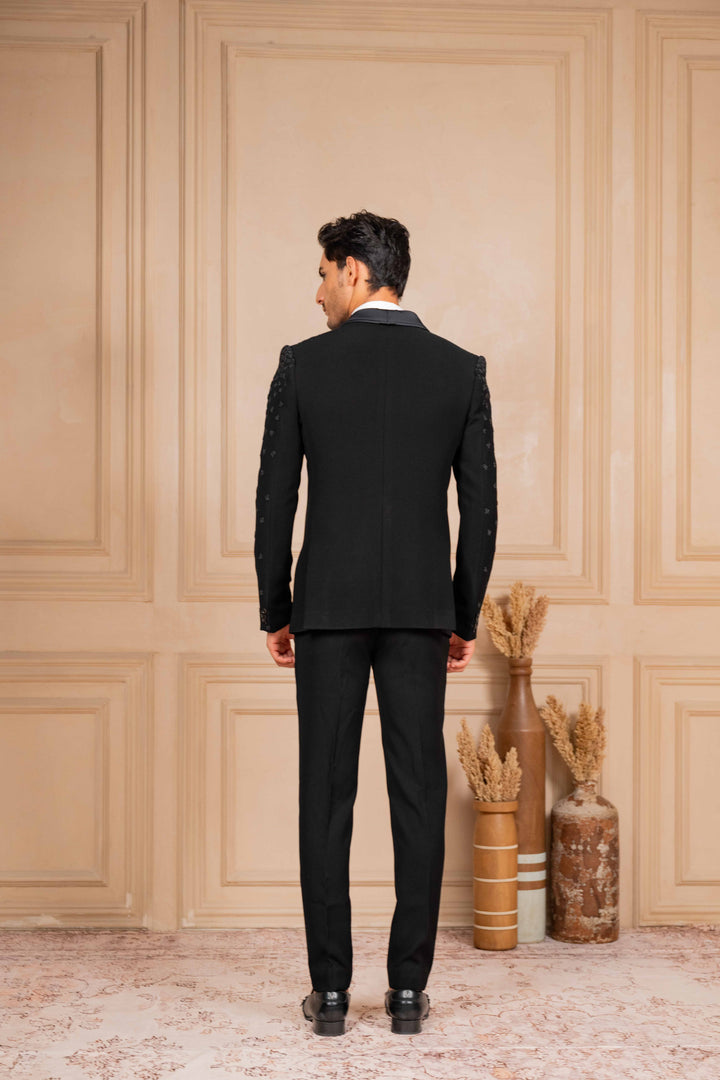 a black tuxedo
